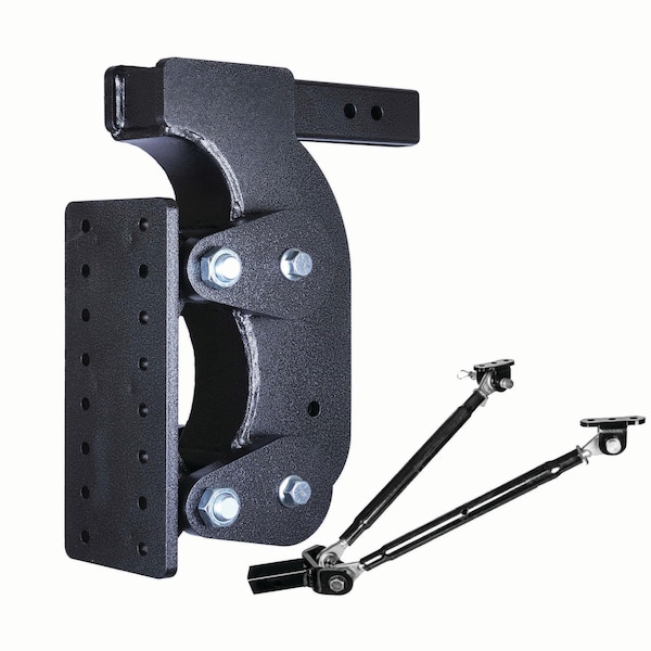 The BOSS TORSION-FLEX Pintle Plate 2.5 Shank 15 Drop 2.4K TW 21K Hitch & GH-0101 Stabilizer Kit